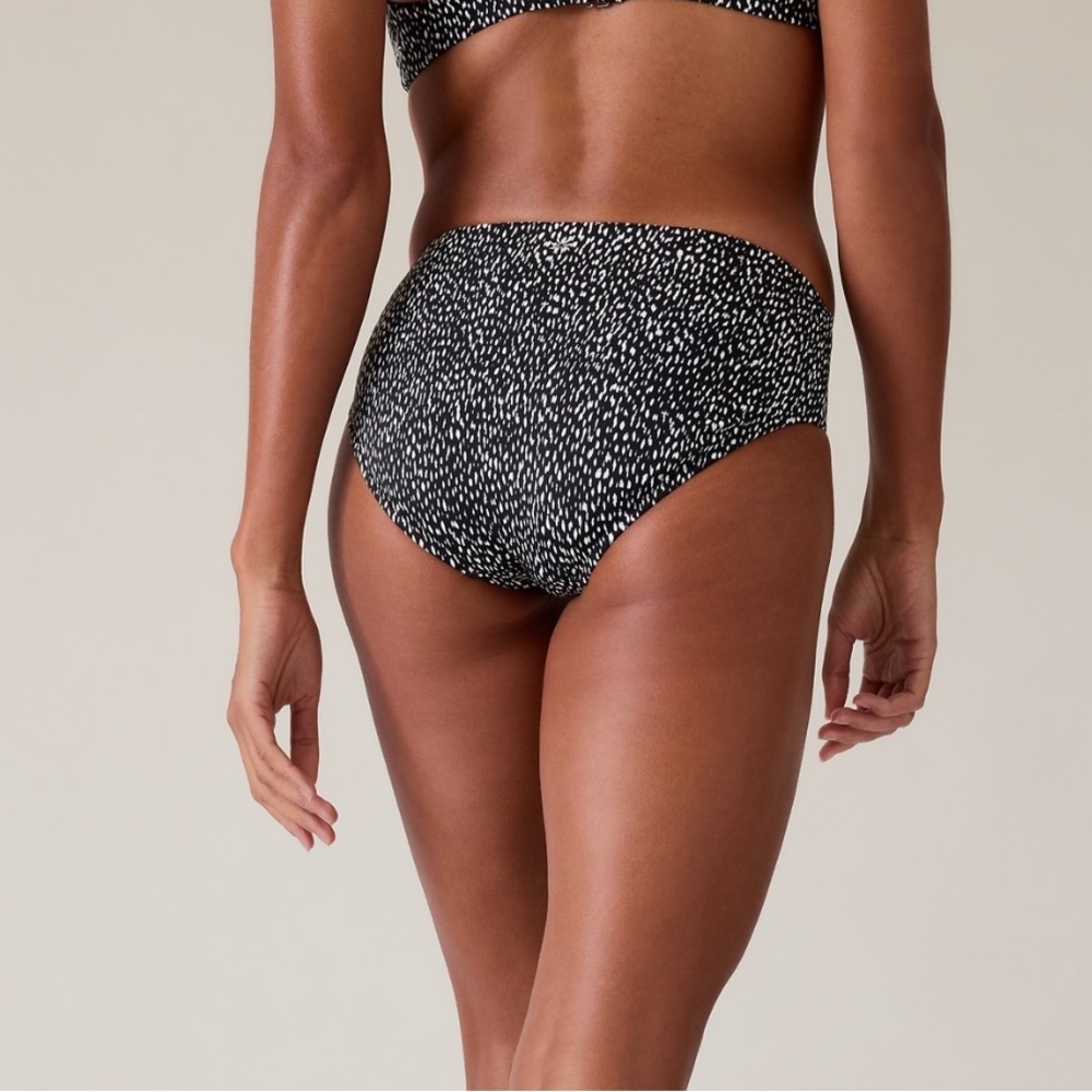 Athleta Clean Full Printed Bikini Bottom | Animal Print Black - Picture 2 of 4
